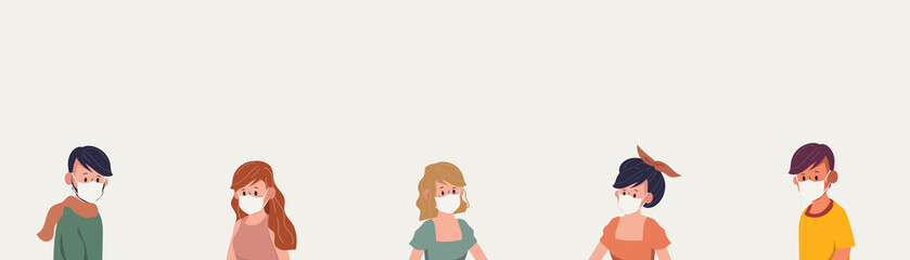 People maintain social distancing. Stop covid-19 coronavirus. New normal lifestyle in daily after Coronavirus outbreak. 