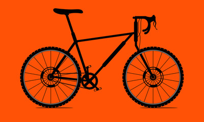 bike black color graphic design, vector illustration isolated orange background