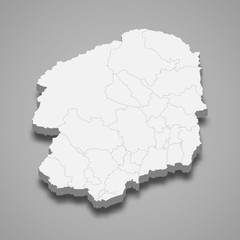 tochigi 3d map prefecture of Japan Template for your design