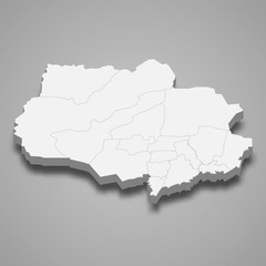 Obraz na płótnie Canvas Tomsk Oblast 3d map region of Russia Template for your design