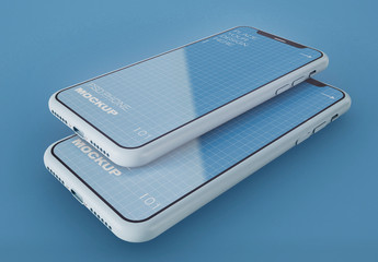 2 Smartphones Screens Mockup