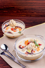 Chicken coconut soup Thai food