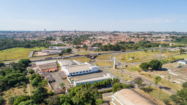 Aerial view of the Pirassununga city, S&atilde;o Paulo / Brazil.