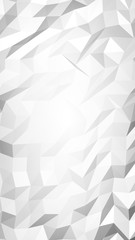 White abstract background. Lowpoly backdrop. Crumpled paper. 3D illustration