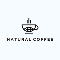natural coffee logo. coffee icon