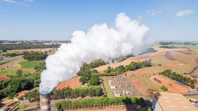 Aerial view of a Beverage Company in Pirassununga city, S&atilde;o Paulo / Brazil.