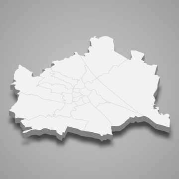 Vienna 3d map state of Austria Template for your design