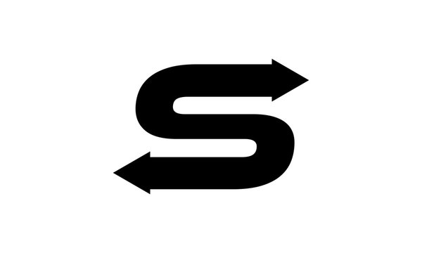 s arrow loogo, symbol, 3d, sign, business, icon, direction, blue, illustration, euro, finance, currency, money, arrows, black, concept, shape, success, financial, up, number, graphic, market, arrow