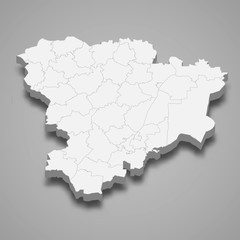 Fototapeta premium Volgograd Oblast 3d map region of Russia Template for your design