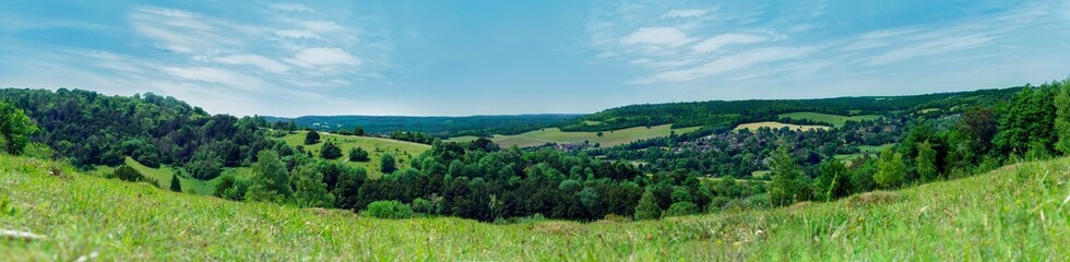 Panoramic view of the Surrey hills
