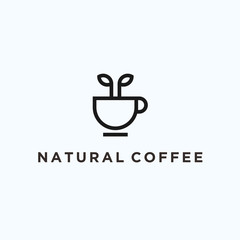 natural coffee logo. coffee icon