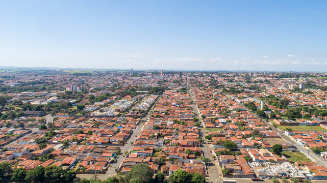 Aerial view of the Pirassununga city, S&atilde;o Paulo / Brazil.
