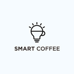 smart coffee logo. coffee icon