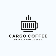 coffee cargo logo. coffee icon