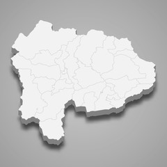 Fototapeta premium Yamanashi 3d map prefecture of Japan Template for your design