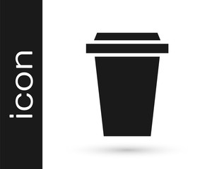 Grey Coffee cup to go icon isolated on white background. Vector Illustration.