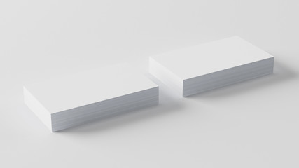 Layout of blank business cards for presentation. 3D rendering.