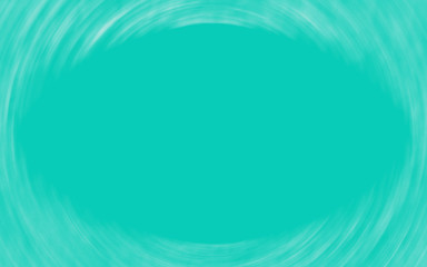 Abstract teal background graphic with motion blur effect as a frame around a blank oval area with space for text, copy