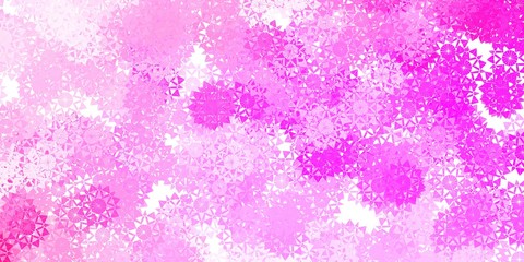 Light Pink, Yellow vector backdrop with xmas snowflakes.
