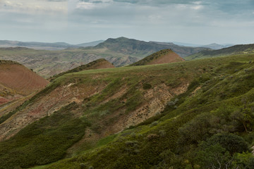 Georgia, the area around the village of Udabno and David Gareja Monastery, which is a UNESCO-listed site. There are only steppes and mountains within 30 km of Udabno, we can see such views everywhere.
