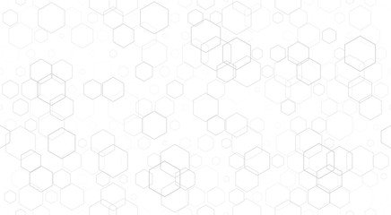 Seamless background of honeycombs. Vector illustration. Gray honeycombs