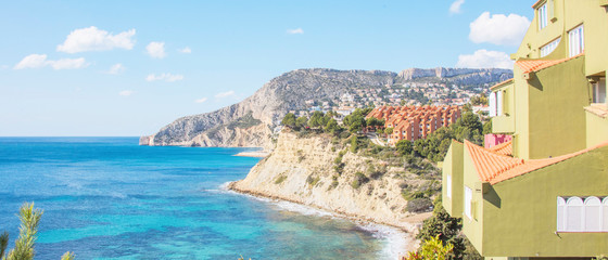 Colorful Mediterranean seascape. Mountain Penyal d'Ifach. Calpe beach, Spain © Vladimir