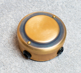 old-style power strip, light switch, scuffs and scratches