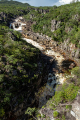 Fototapeta na wymiar parque nacional cachoeira dos saltos chapada dos veadeiros alto paraiso goias