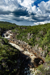 Fototapeta na wymiar parque nacional cachoeira dos saltos chapada dos veadeiros alto paraiso goias