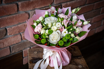Romantic bouquet for engagement wedding celebration floral event in flowershop