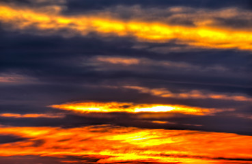 Beautiful sunset with colorful clouds in the sky