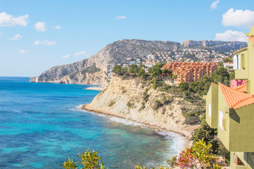 Colorful Mediterranean seascape. Mountain Penyal d'Ifach. Calpe beach, Spain © Vladimir