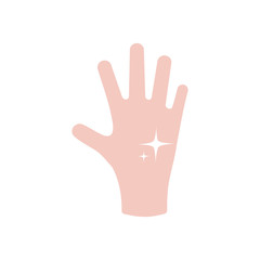 clean hand icon, flat style