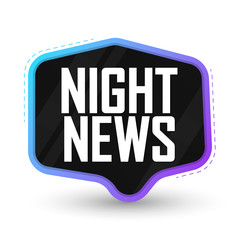Night News, banner design template, vector illustration
