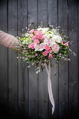 Romantic bouquet for engagement wedding celebration floral event in flowershop