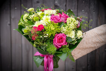 Romantic bouquet for engagement wedding celebration floral event in flowershop