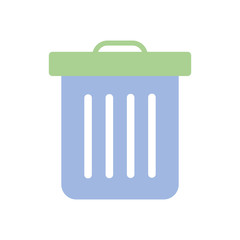 trash can icon, flat style