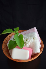 Cosmetic soap with a light lilac scent.Designed for washing hands and body.