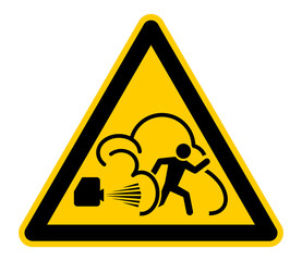 wso466 WarnSchildOrange - Warnzeichen - german - Schutznebel / Sicherheitsnebel. - english - thief / security fog protection - escape - xxl g9688 © fotohansel