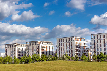 Wolkenstimmung über dem Europaviertel in Frankfurt am Main