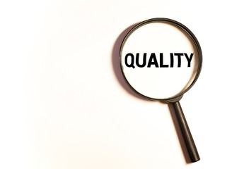 Focused on quality concept. Quality manager is focused on quality in business total quality management concept.