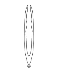 Hand drawn tongs. Kitchenware in doodle style. Vector isolated. Outline