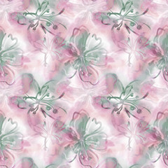 Floral Seamless Pattern. Watercolor Background.