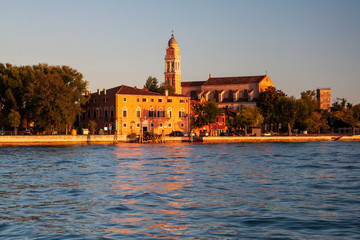 Fototapeta premium Cathedral tower in the evening light