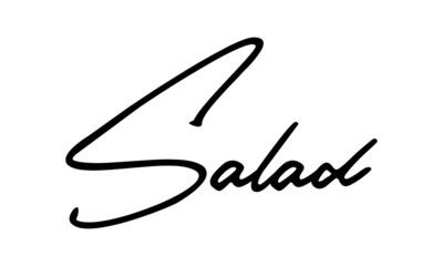 Salad Cursive Calligraphy Black Color Text On White Background