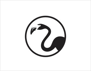Fototapeta premium flamingo animal logo design illustration