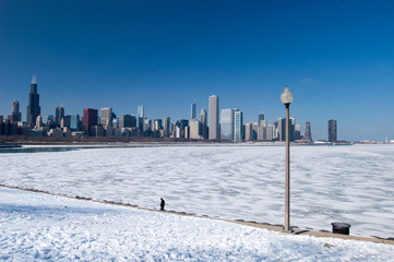 Obraz premium CHICAGO, USA - FEBRUARY 24: View of Chicago skyline on February 24th 2013 in Chicago, USA.