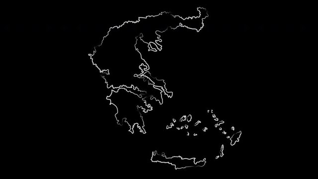 Volos Greece coloring the map and flag. Motion design.