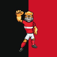 Animal cartoon mascot design with modern illustration concept style for football team