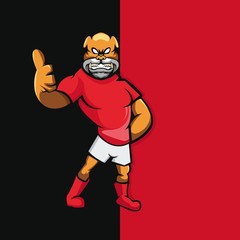 Animal cartoon mascot design with modern illustration concept style for football team